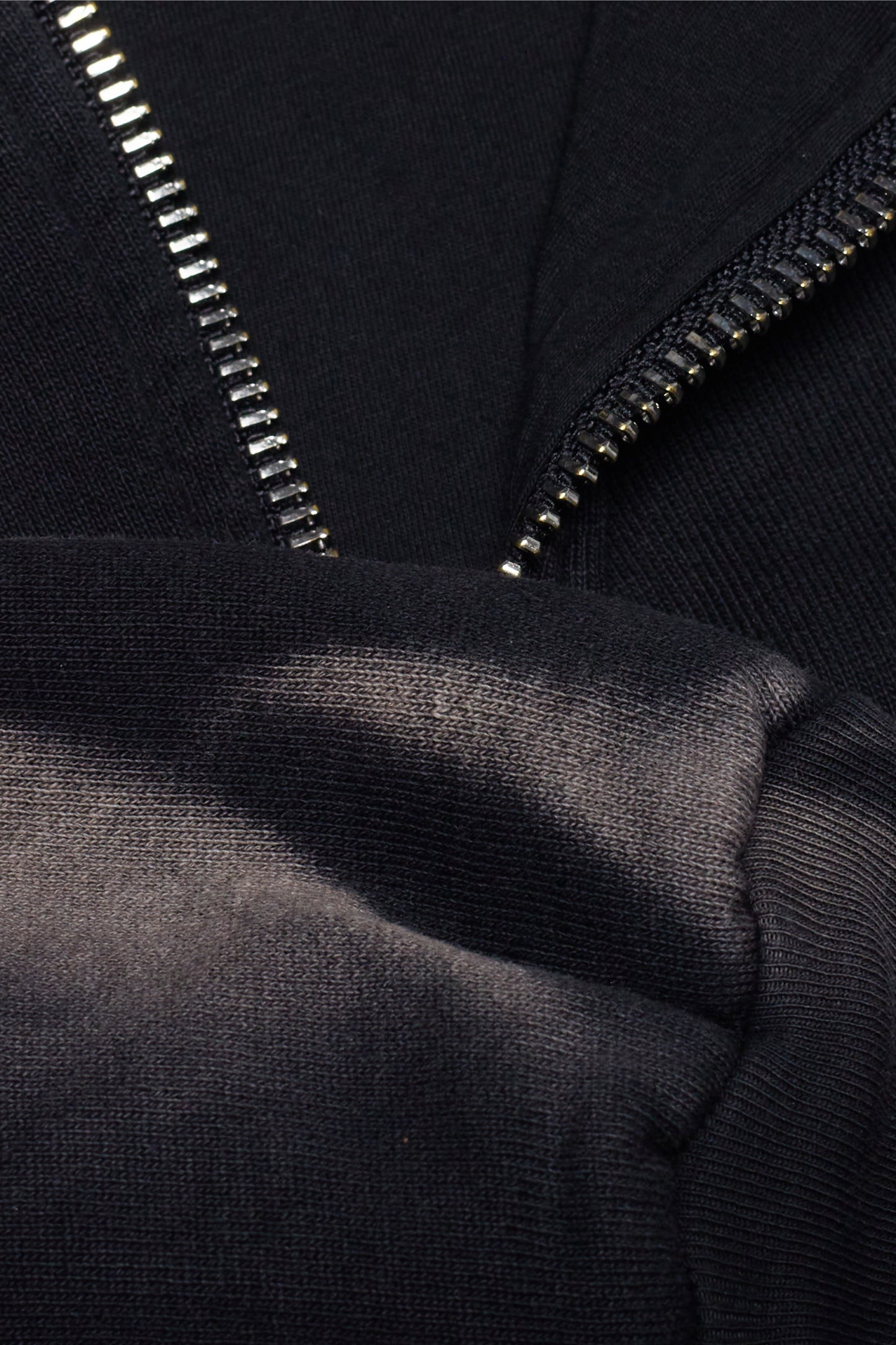 "HEM DYE" RAGLAN ZIP UP HOODIE