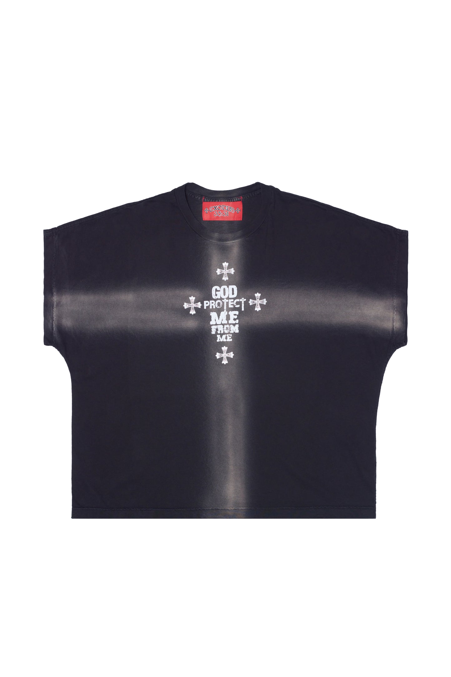 "CROSS DYE" RHINESTONE TEE