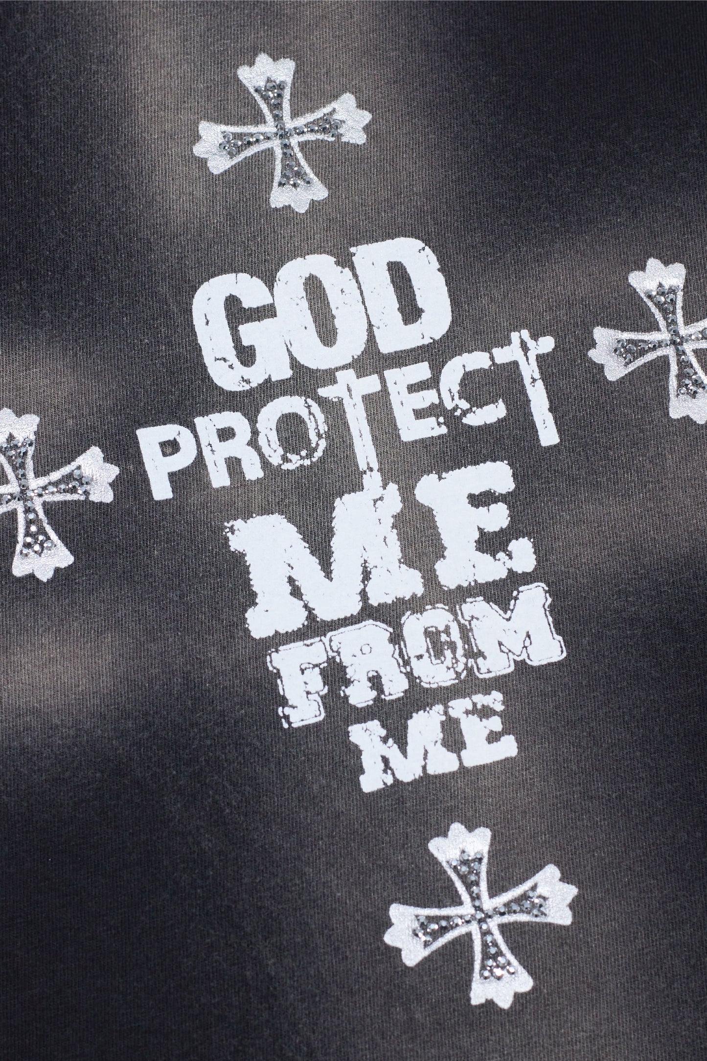 "CROSS DYE" RHINESTONE TEE