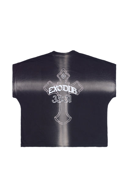 "CROSS DYE" RHINESTONE TEE
