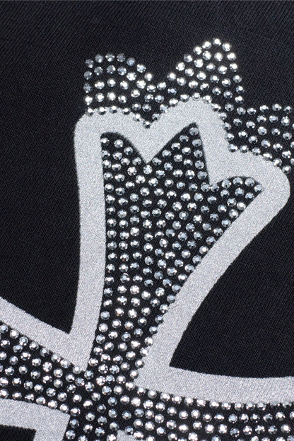 "CROSS DYE" RHINESTONE LONG SLEEVE