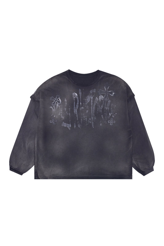 "HOLY RHETORIC" RHINESTONE LONG SLEEVE