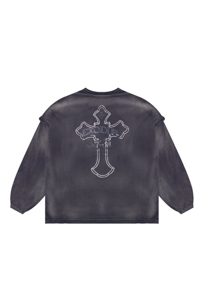 "HOLY RHETORIC" RHINESTONE LONG SLEEVE