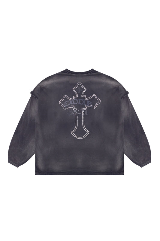 "HOLY RHETORIC" RHINESTONE LONG SLEEVE