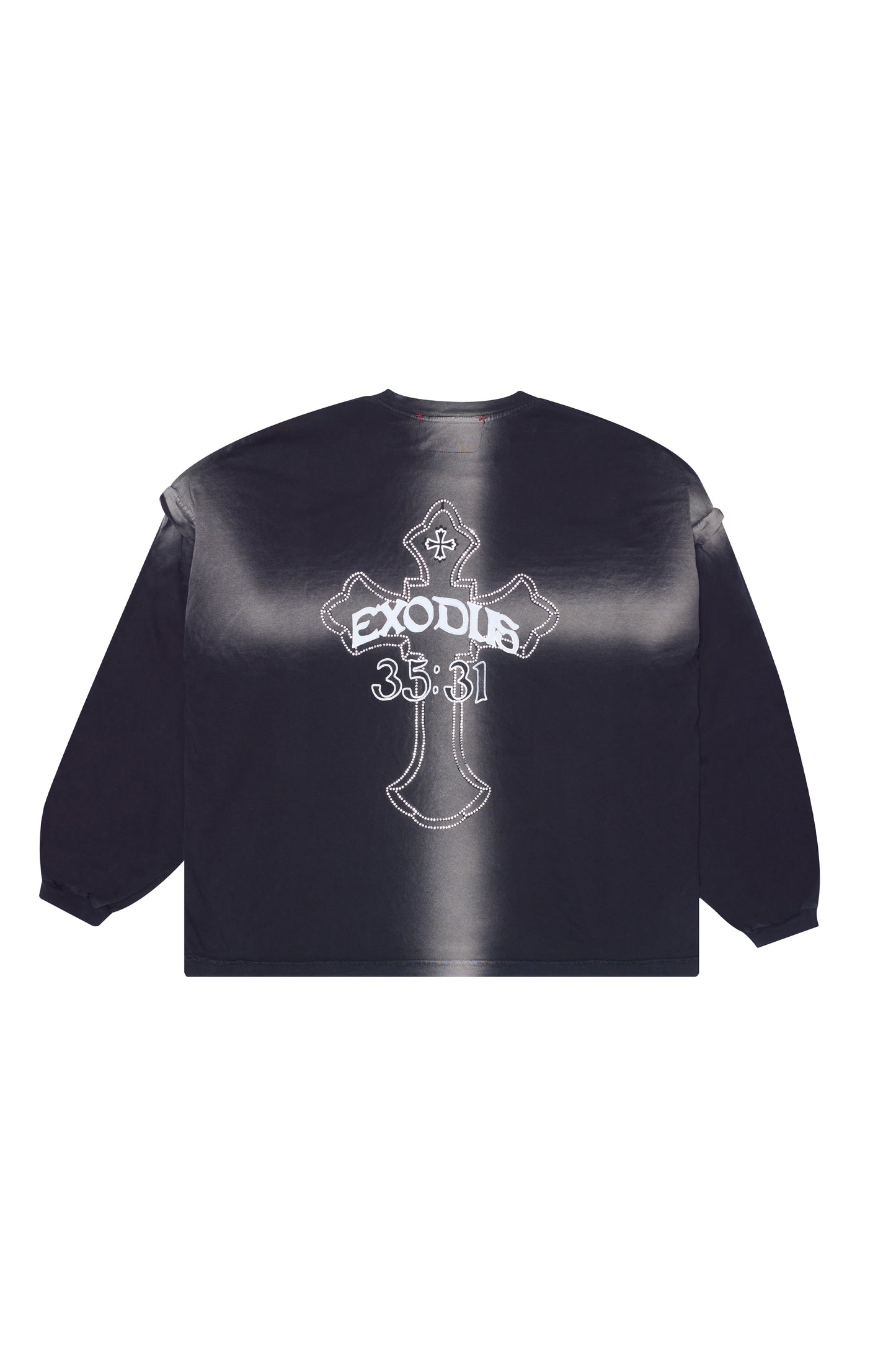 "CROSS DYE" RHINESTONE LONG SLEEVE