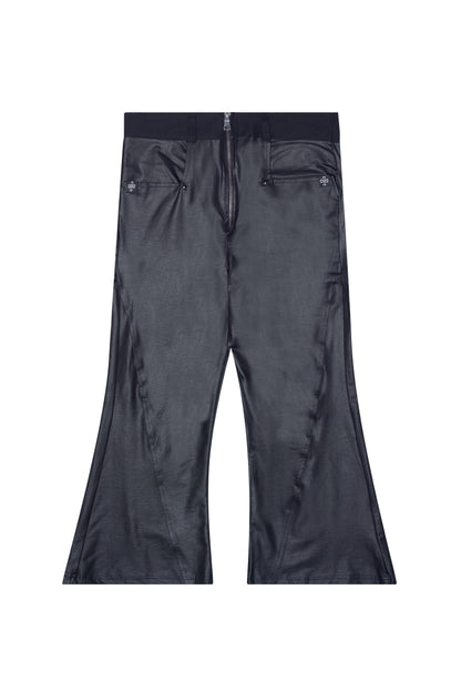 "VINYL LEATHER" BAGGY FLARED PANT