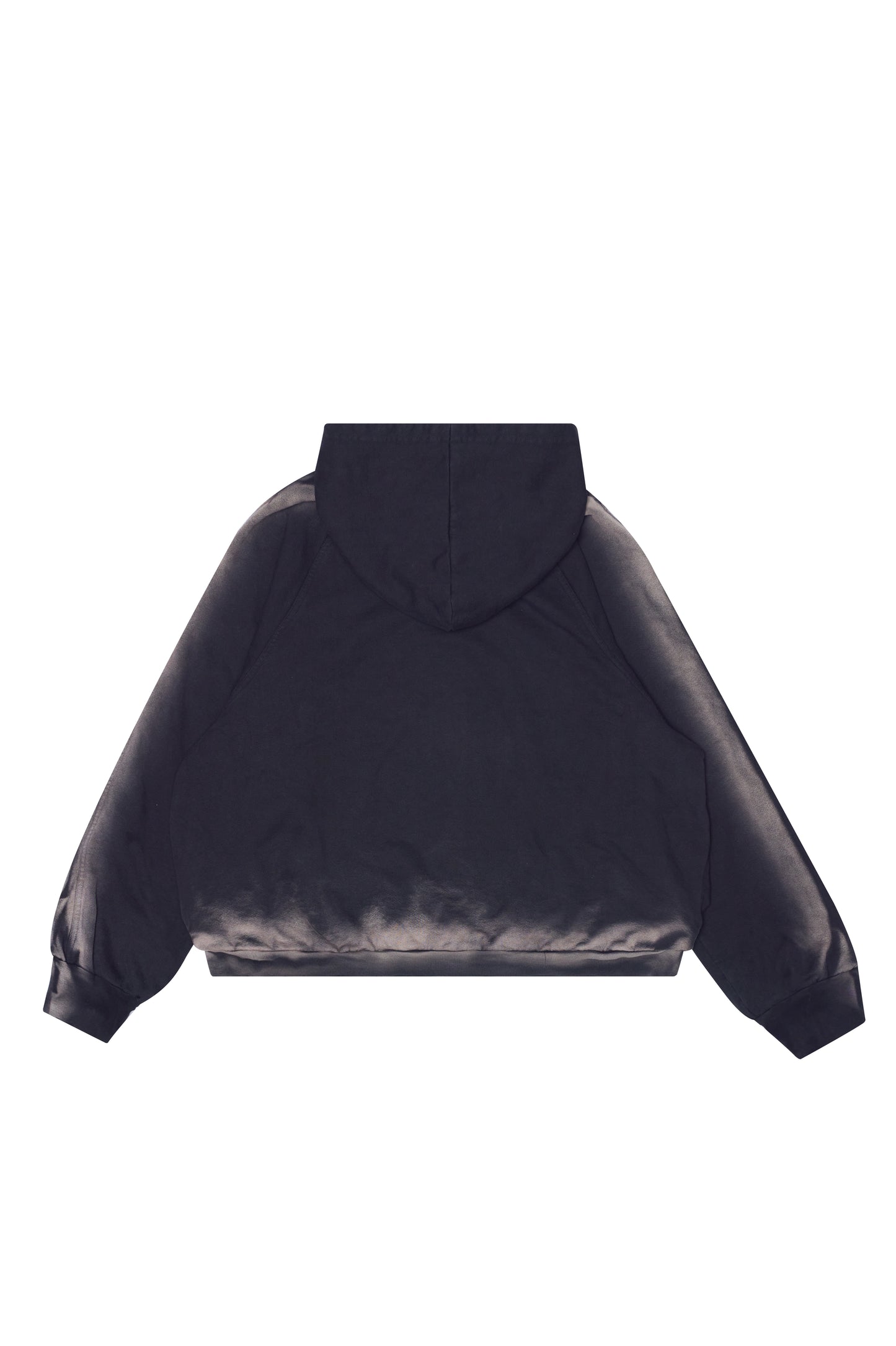 "HEM DYE" RAGLAN ZIP UP HOODIE