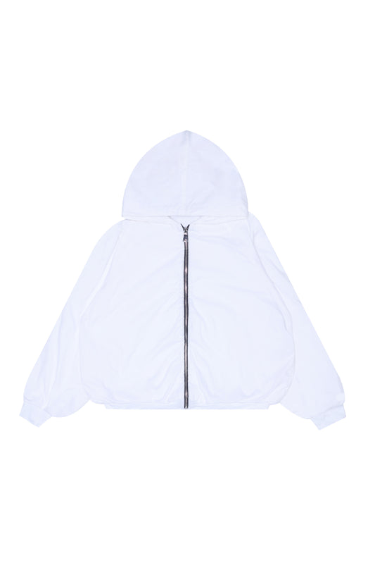 "POPLIN" RAGLAN ZIP UP HOODIE