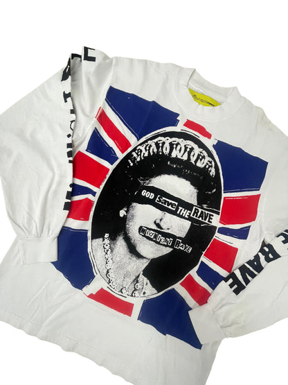 GOD SAVE THE RAVE TEE - WHITE