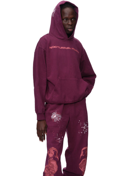 Sp5der Nocturnal Highway Hoodie Dark Purple