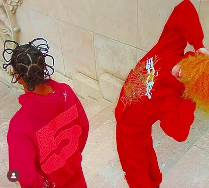 Sp5der Logo Hoodie Maroon